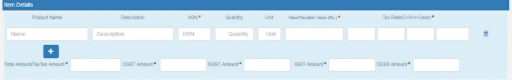 E-Way Bill Item Details Entry