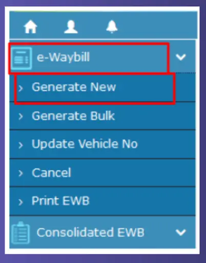 E-way bill Generate new