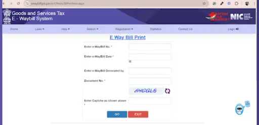 Without logging in, how can I get Eway Bill Print in PDF