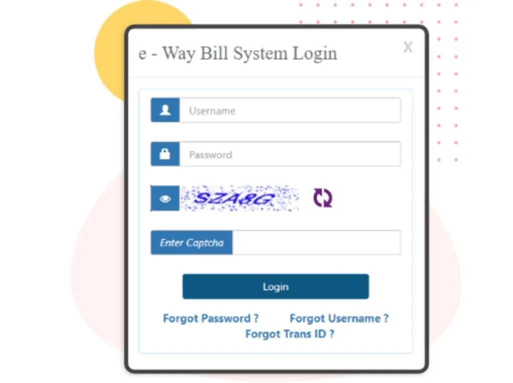 e-way bill portal login process 